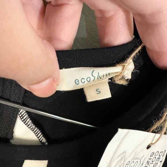 ECO SKIN Nikita Bodycon Mini Dress S Organic Cotton Party Evening Black USA NWT - Picture 7 of 9